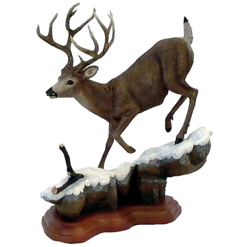 Mule Buck on Snow Figurine