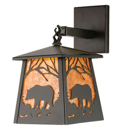 Black Bear at Sunset Lantern Wall Sconce