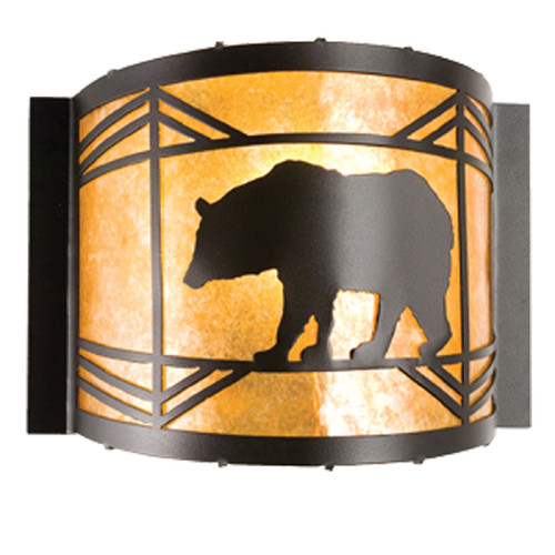 Black Bear at Sunset Curved Wall Sconce