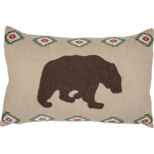 Native Bear Embroidered Pillow