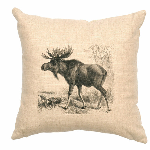 Natural Moose Scene Pillow