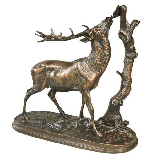 Nibbling Elk Sculpture - Vintage Gold