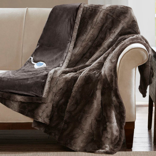 North Bend Oversized Heated Throw - Chocolate