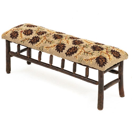Northwoods Pinecones Hickory Bench - Large