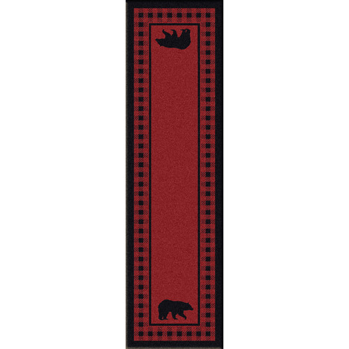 Bear Refuge Red Rug - 2 x 8
