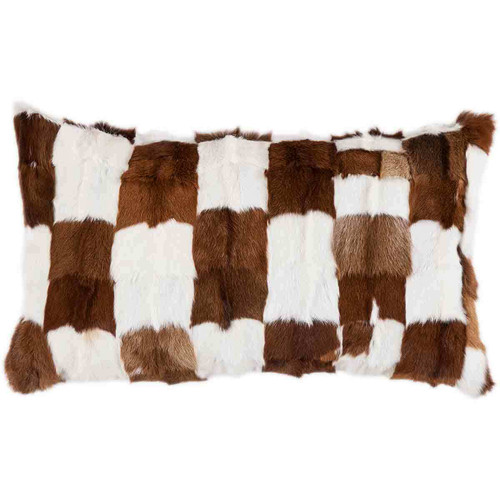 Patched Fur Pillow