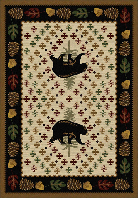 Bear Patchwork Natural Rug - 8 x 11