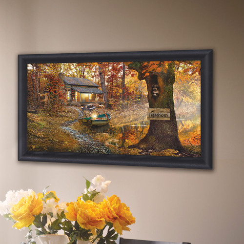 Personalized Lake Lodge Framed Art - Medium
