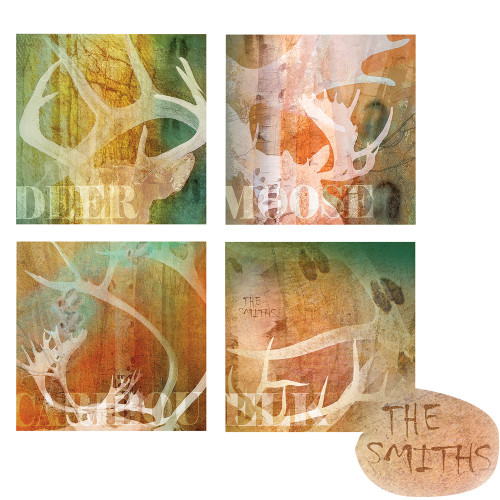 Personalized North American Antlers Wall Art (Set of 4)