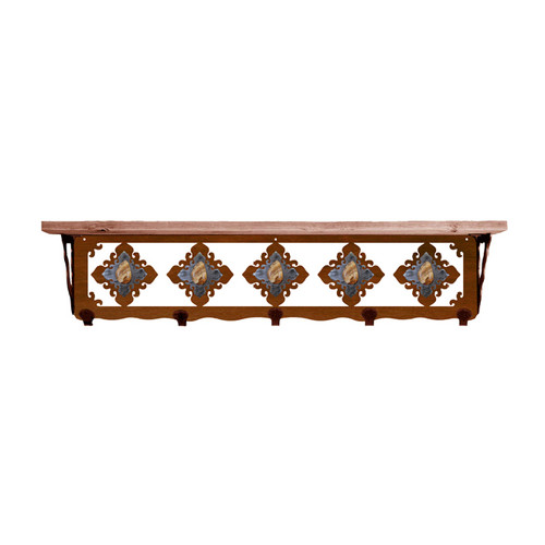 Picture Jasper Stone 34 Inch Pine Hook Shelf