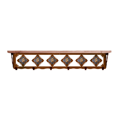 Picture Jasper Stone 42 Inch Pine Hook Shelf