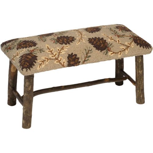 Northwoods Pinecones Hickory Bench - Small