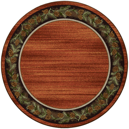 Pine Grove Rust Rug - 8 Ft. Round