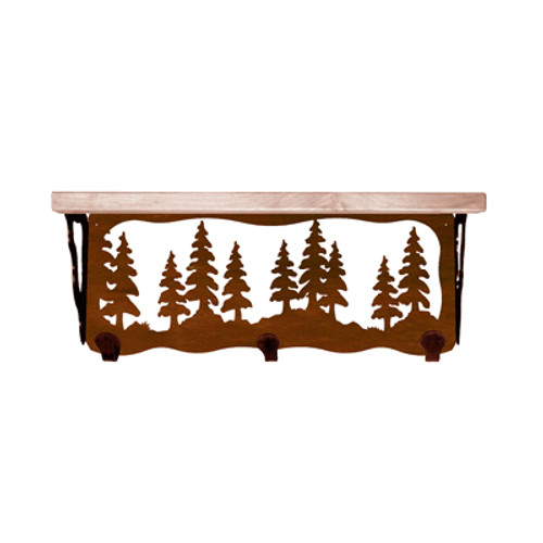 Pine Trees 20 Inch Pine Hook Shelf