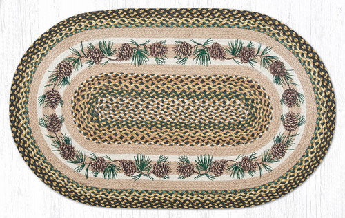 Pinecone & Needles Braided Rug - 2 x 4