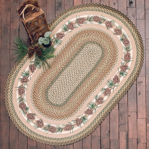 Pinecone & Needles Braided Rug - 3 x 5 - OVERSTOCK