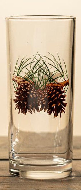 Pinecone and Needles Iced Tea Glasses - Set of 4
