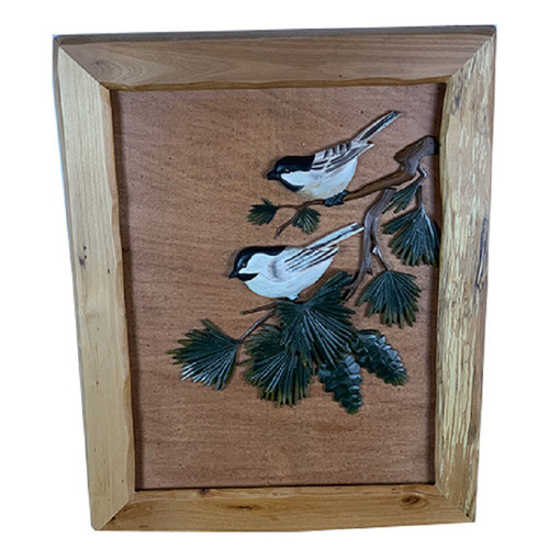 Pinecone Birds Wood Wall Art