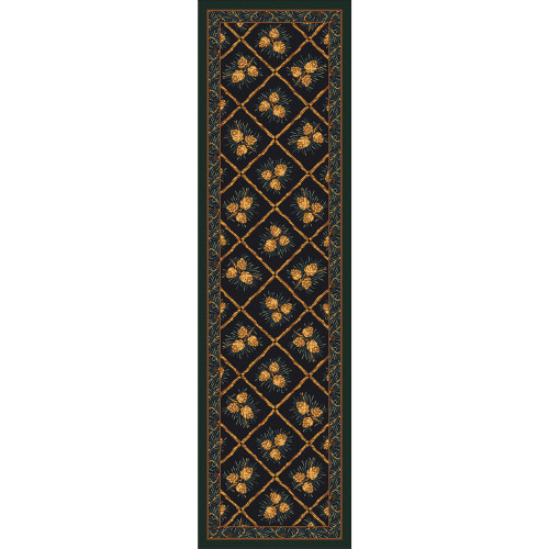 Pinecone Haven Green Rug - 2 x 8