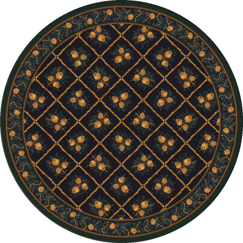 Pinecone Haven Green Rug - 8 Ft. Round