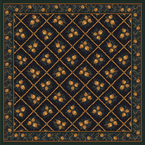 Pinecone Haven Green Rug - 8 Ft. Square