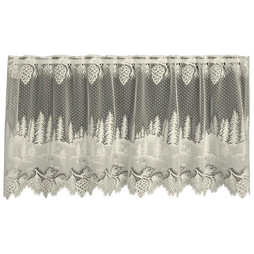 Pinecone Hollow Ecru Window Tier - 60 x 24