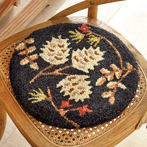 Pinecones & Berries Hooked Chair Pad - OUT OF STOCK UNTIL 07/03/2025