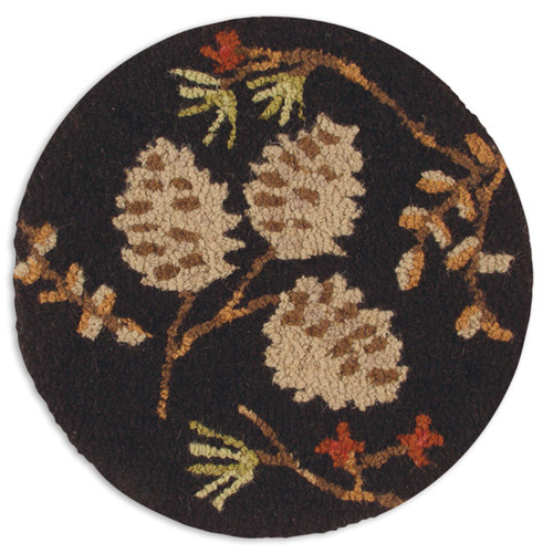 Pinecones & Berries Hooked Chair Pad - OUT OF STOCK UNTIL 04/22/2025