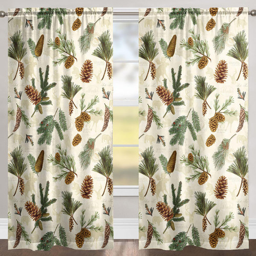 Pinecones and Wildlife Room Darkening Drape