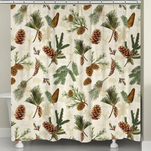 Pinecones and Wildlife Shower Curtain