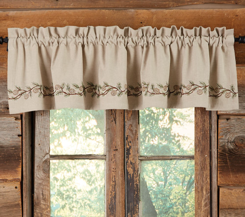 Pinecones Embroidered Valance
