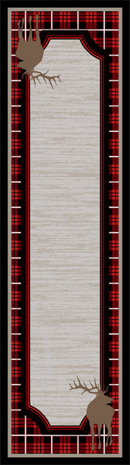 Plaid Elk Rug - 2 x 8