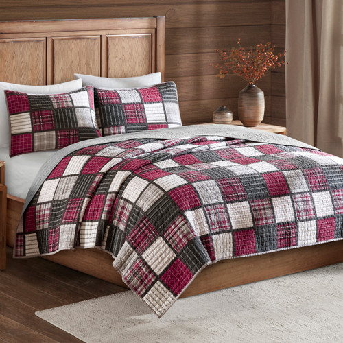 Plaid Patch Quilt Bed Set - King