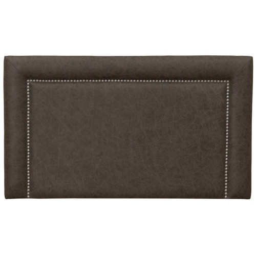 Plateau Saloon Gray Leather Headboard - Queen