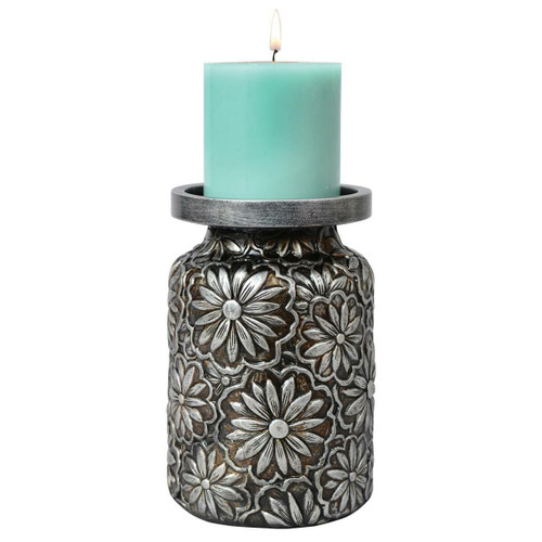 Prairie Flowers Embossed Candle Holder