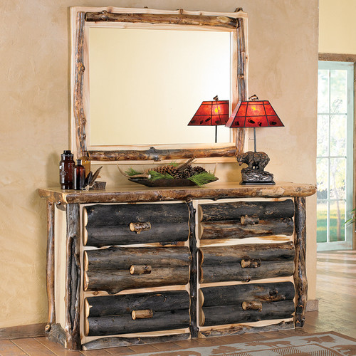 Aspen Log Dresser with Mirror