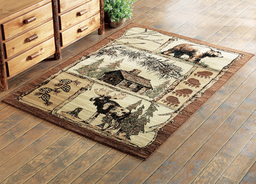 Moose & Bear Nature Rug - 5 x 7