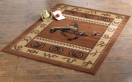 Bucking Bronco Rug - 4 x 5