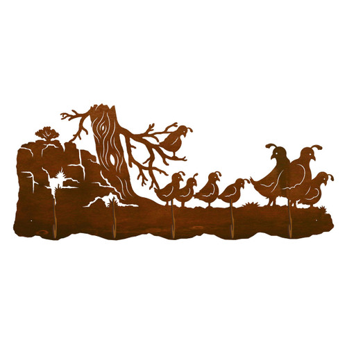Quail Family Scenic 5 Hook Coat Rack