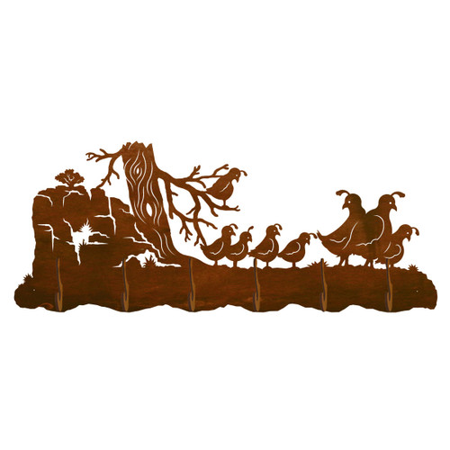 Quail Family Scenic 6 Hook Coat Rack