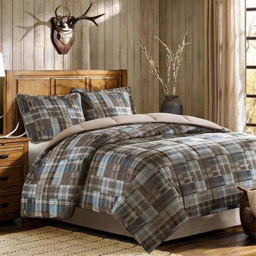 Quilted Plaid Comforter Set - Twin