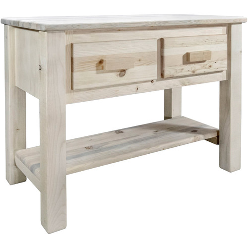 Ranchman's Console Table with 2 Drawers & Clear Lacquer Finish