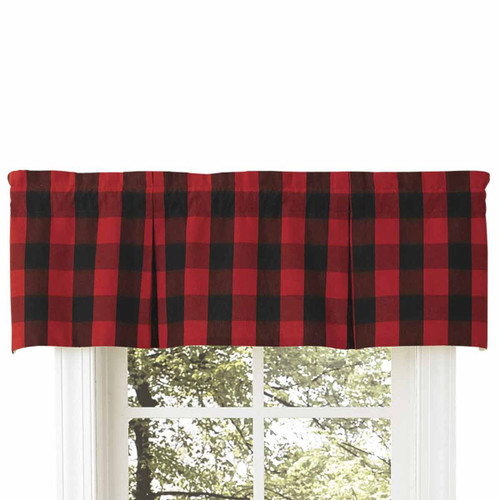 Red Buffalo Check Lined Pleated Valance
