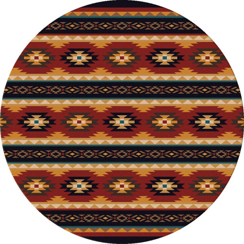Red Deer Lodge Rug - 8 Ft. Round