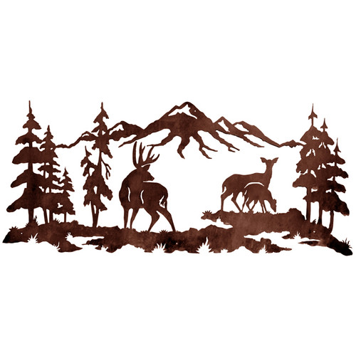 Deer Family Metal Wall Art