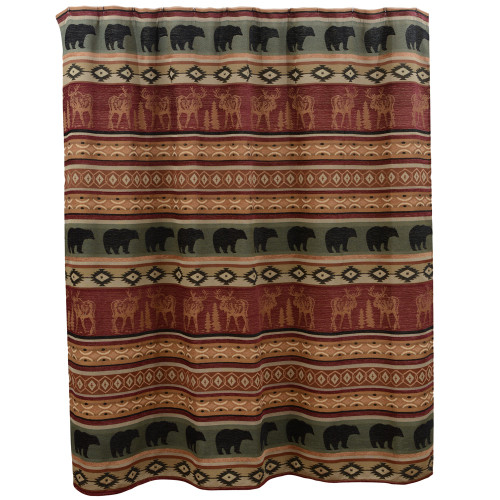 Rocky Ridge Moose & Bear Shower Curtain