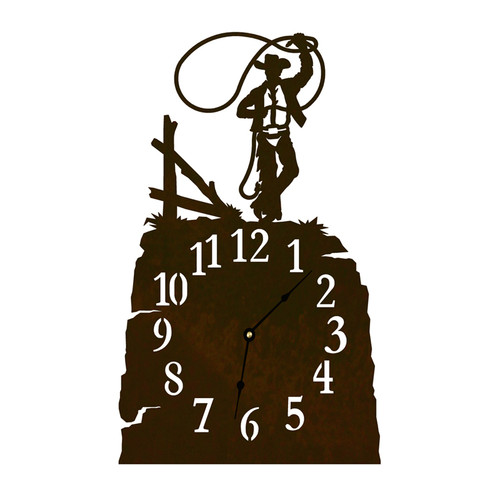 Roping Cowboy Table Clock