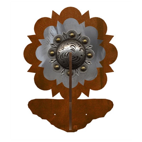 Round Old Silver Berry Concho Double Hook