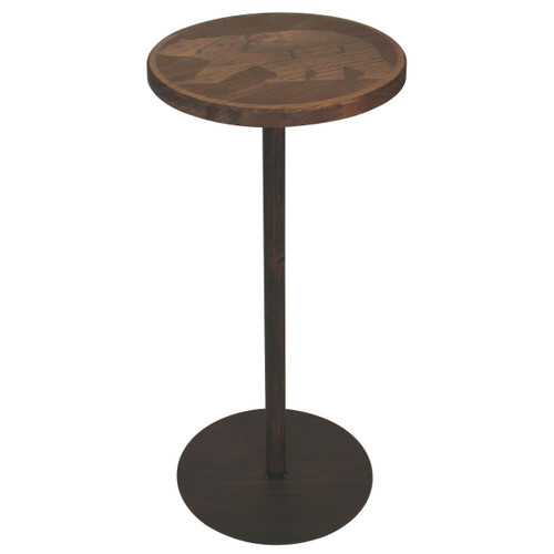 Round Wood Bear Drink Table
