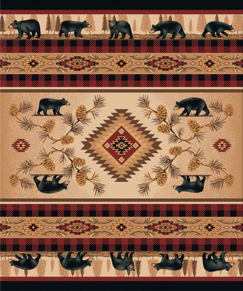 Rustic Bear Parade Rug - 11 x 13